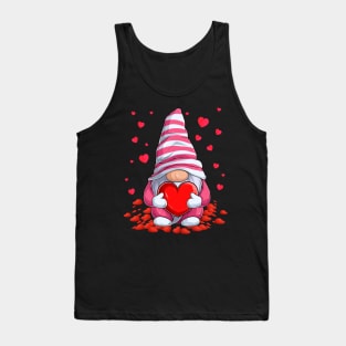 Cute Gnome Holding Hearts Men Women Couples Valentines's Day Tank Top